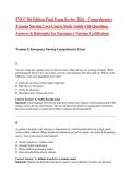 TNCC 9th Edition Final Exam 2026 Complete Study Bundle &ndash; 209 Verified Questions with Correct Answers & Detailed Rationales for Trauma Nursing Core Course Certification