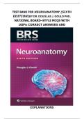 Test Bank For Neuroanatomy &lpar;Sixth Edition&rpar;by Dr&period; Douglas J&period; Gould PhD&period; National Board&ndash;Style MCQs with 100&percnt; Correct Answers and Explanations A&plus;