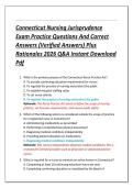 Connecticut Nursing Jurisprudence  Exam Practice Questions And Correct  Answers &lpar;Verified Answers&rpar; Plus  Rationales 2026 Q&A Instant Download  Pdf 