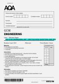 AQA GCSE Engineering Unit 1 &ndash; Written Paper Questions June 2025