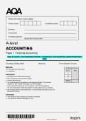 AQA A-Level Accounting Paper 1 &ndash; Financial Accounting Questions May 2025