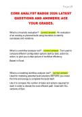CORE ANALYST BADGE 2026 LATEST  QUESTIONS AND ANSWERS&vert; ACE  YOUR GRADES&period;