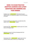 NURS 3130 EXAM PRACTICE  ADAPTIVE LEARNING 2026 LATEST  QUESTIONS AND ANSWERS&vert; ACE  YOUR GRADES&period;