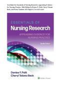 Test Bank for Essentials of Nursing Research&colon; Appraising Evidence for Nursing Practice&comma; 10th Edition by Denise F&period; Polit&comma; Cheryl Tatano Beck&comma; and Fiona Timmins All Chapters Covered Latest 2026