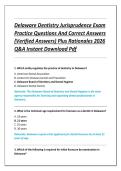 Delaware Dentistry Jurisprudence Exam  Practice Questions And Correct Answers  &lpar;Verified Answers&rpar; Plus Rationales 2026  Q&A Instant Download Pdf 