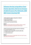 Delaware Nursing Jurisprudence Exam  Practice Questions And Correct Answers  &lpar;Verified Answers&rpar; Plus Rationales 2026  Q&A Instant Download Pdf 
