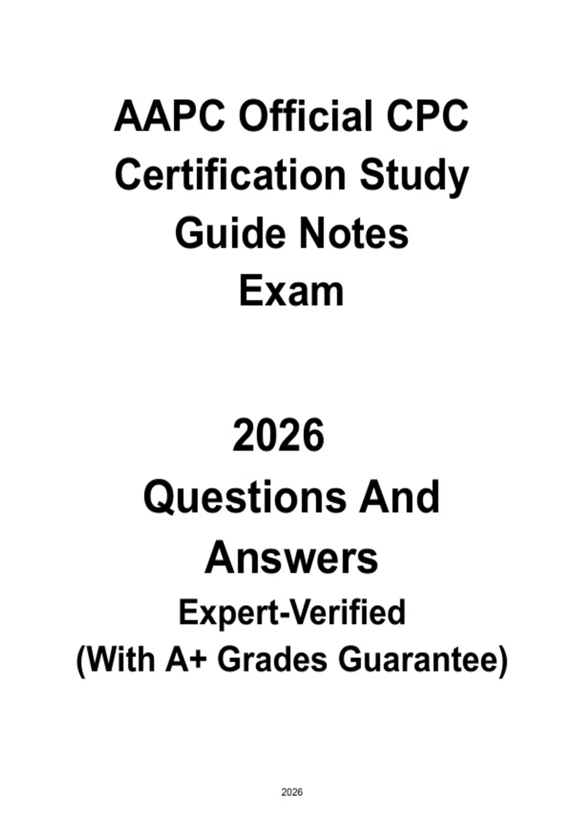 Cpc Exam Medical Coding Notes.pdf AAPC CPC Certification Study Guide Notes 2026 | Certified Professional ...