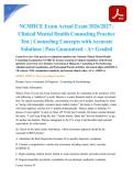 NCMHCE Exam Actual Exam 2026&sol;2027 &vert; Clinical Mental Health Counseling Practice Test &vert; Counseling Concepts with Accurate Solutions &vert; Pass Guaranteed - A&plus; Graded
