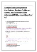 Georgia Dentistry Jurisprudence  Practice Exam Questions And Correct  Answers &lpar;Verified Answers&rpar; Plus  Rationales 2026 Q&A Instant Download  Pdf 