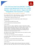 CALA NJ Exam Actual Exam 2026&sol;2027 &vert; Certified Assisted Living Administrator Practice Test &vert; Verified Questions with Accurate Answers &vert; Aligned with 2026 NJ Regulations &vert; Pass Guaranteed - A&plus; Graded