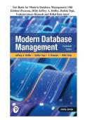Test Bank for Modern Database Management 14th Edition &lpar;Pearson&comma; 2026&rpar; Jeffrey A&period; Hoffer&comma; Heikki Topi&comma; Venkataraman Ramesh and Hillol Bala latest 2026