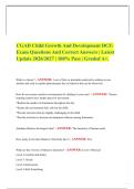 CGAD Child Growth And Development DCF&colon; Exam Questions And Correct Answers &vert; Latest Update 2026&sol;2027 &vert; 100&percnt; Pass &vert; Graded A&plus;&period;