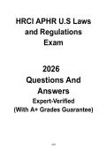 HRCI aPHR Exam 2026 &ndash; U&period;S&period; Laws & Regulations Study Guide &vert; HR Compliance Prep PDF