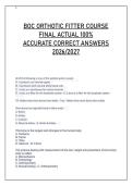 BOC Orthotic Fitter Course Final Exam &ndash; 100&percnt; Accurate Answers 2026&sol;2027