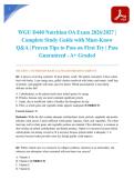 WGU D440 Nutrition OA Exam 2026&sol;2027 &vert; Complete Study Guide with Must-Know Q&A &vert; Proven Tips to Pass on First Try &vert; Pass Guaranteed - A&plus; Graded