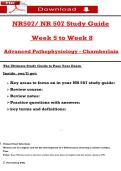 NR507&sol; NR 507 Study Guide   Week 5 to Week 8  Advanced Pathophysiology - Chamberlain