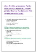 Idaho Dentistry Jurisprudence Practice  Exam Questions And Correct Answers  &lpar;Verified Answers&rpar; Plus Rationales 2026  Q&A Instant Download Pdf