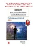 TEST BANK FOR PAYROLL ACCOUNTING 10TH  EDITION BY JEANETTE LANDIN &ndash; FULL  TESTBANK WITH LATEST VERIFIED SOLUTIONS