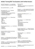 Athletic Training BOC Test Questions with Verified Answers