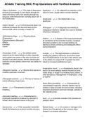 Athletic Training BOC Prep Questions with Verified Answers