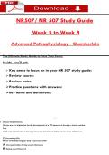 NR507&sol; NR 507 Study Guide   Week 5 to Week 8  Advanced Pathophysiology - Chamberlain