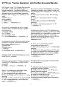 CTP Exam Practice Questions with Verified Answers Rated A