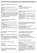 ATP-CTP Exam Test Questions with Verified Answers Graded A