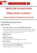 NR570&sol; NR 570 Stuḋy Guiḋe   Miḋterm Week 1 to Week 4  Common Ḋiagnosis & Management in Acute Care  