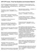 ATP CTP Course - Final Test Questions and Answers Rated A