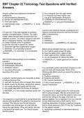 EMT Chapter 22 Toxicology Test Questions with Verified Answers
