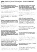 AMNH genetic and genomic in nursing Test Questions with Verified Answers