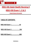 NSG 430 Adult Health Nursing II   NSG 430 Exam 1&comma; 2 & 3  Grand Canyon University 