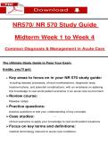NR570&sol; NR 570 Study Guide   Midterm Week 1 to Week 4  Common Diagnosis & Management in Acute Care