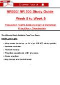 NR503&sol; NR 503 Study Guide   Week 5 to Week 8  Ṗoṗulation Health&comma; Eṗideṃiology & Statistical  Ṗrinciṗles - Chaṃberlain 
