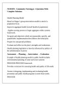 NUR3678 - Community Nursing pt&period; 1 Questions With Complete Solutions