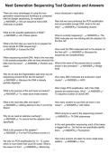 Next Generation Sequencing Test Questions and Answers