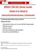 NR507&sol; NR 507 Study Guide   Week 5 to Week 8  Advanced Pathophysiology - Chamberlain 
