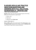 ELSEVIER HESI A2 A&P PRACTICE QUESTIONS QUESTIONS AND ANSWERS WITH FULL SOLUTIONS&comma; GUARANTEED A&plus;&comma; UPDATED 2026