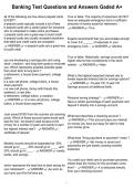 Banking Test Questions and Answers Gaded A&plus;