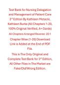 Test Bank Nursing Delegation and Management of Patient Care 3rd Edition By Kathleen Motacki&comma; Kathleen Burke