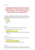 QuickBooks Online Exam &ndash; Test Guide Study Questions and Verified Answers Rated 100&percnt; Correct 2026&sol;2027