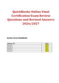 QuickBooks Online Final Certification Exam &ndash; Review Questions and Revised Answers 2026&sol;2027