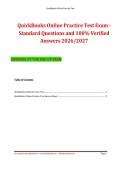 QuickBooks Online Practice Test Exam &ndash; Standard Questions and 100&percnt; Verified Answers 2026&sol;2027