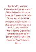Test Bank Success in Practical Vocational Nursing 10th Edition By Lisa Carroll&comma; Janyce Collier