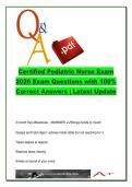 Certified Pediatric Nurse Exam 2026 &lpar;180 Questions&rpar; &ndash; Developmental Milestones&comma; Respiratory Disorders&comma; GI Conditions&comma; Hematology & Pediatric Emergencies Complete Q&A