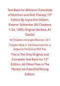 Test Bank Williams' Essentials of Nutrition and Diet Therapy 13th Edition By Joyce Ann Gilbert&comma; Eleanor Schlenker