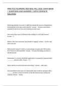 PRACTICE PLUMBING RED SEAL-FALL 2026- EXAM BANK &vert; QUESTIONS AND ANSWERS &vert; WITH COMPLETE SOLUTION
