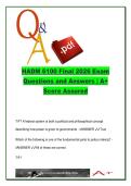 HADM 6100 Final 2026 &lpar;140 Questions&rpar; &ndash; Health Policy&comma; ACA&comma; Public Health&comma; Telehealth&comma; Workforce & Emergency Management Complete Q&A