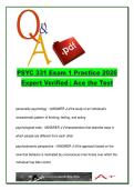 PSYC 331 Exam 1 Practice 2026 &ndash; Personality Theories&comma; Trait Approach&comma; Big Five & Research Methods &vert; 120 Practice Questions with Answers