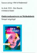 Dit is onderzoek Ben Baarda 5e editie 2024 - Onderzoeksontwerp en Methodologie simpel uitgelegd &sol; 9789001078089 &sol;